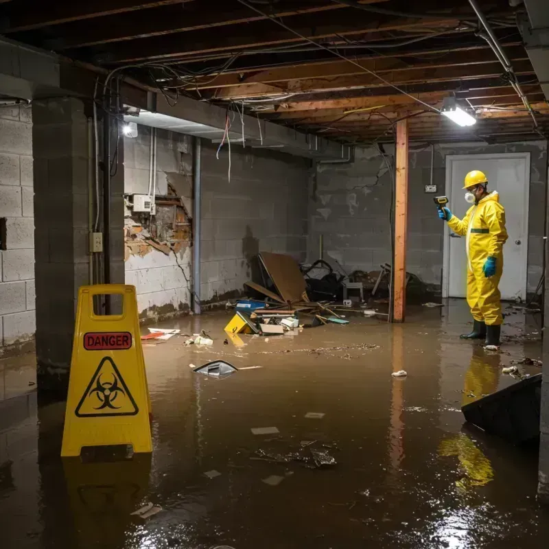 Flooded Basement Electrical Hazard in Strafford, MO Property