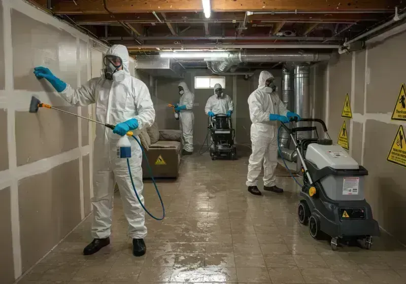 Basement Moisture Removal and Structural Drying process in Strafford, MO